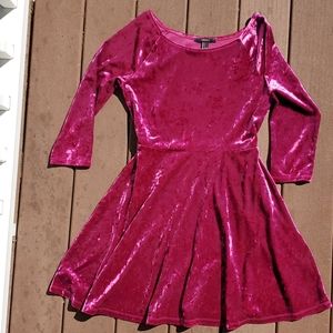 Fuchsia Crushed Velvet Dress (Forever 21)